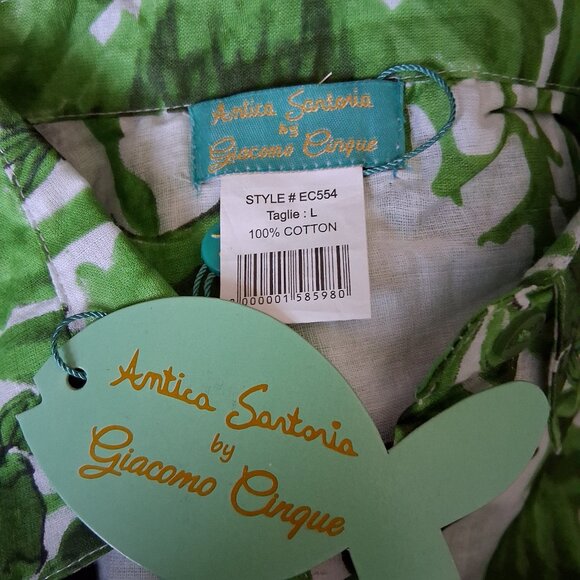 Antica Sartoria Beach Shirt Dress Button Front Cover Up Resort Wear NWT Sz L - Picture 4 of 4